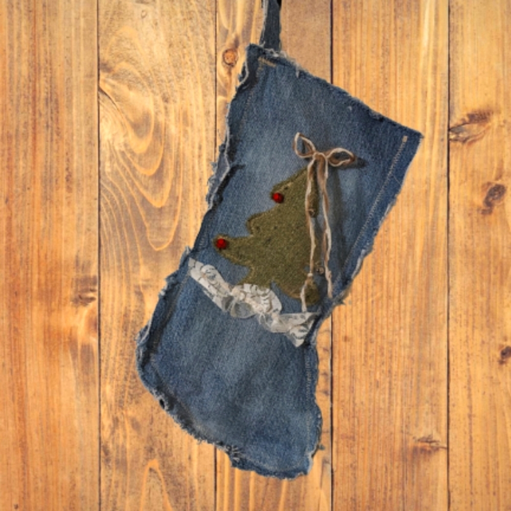 OOAK Christmas Stocking Cabin Boho Shabby Chic Gift Ideas